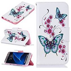 Samsung S7 Edge galaxy G9350 Case Samsung S7 Edge galaxy G9350 Case Leather Samsun Peach Butterfly