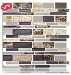 6 Sheets Vamos Tile Premium Anti Mold Peel and Stick Tile Backsplash,Self Adhesive Wall Tiles for Kitchen & Bathroom-11.2 x 10