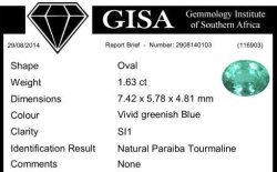 1.63ct Paraiba Tourmaline Gisa Certified