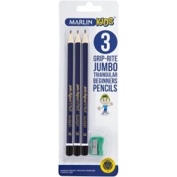 Marlin Jumbo Triangle Pencils 3 Pencils