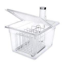 Everie Sous Vide Container 12 Quart With Hinge Lid And Sous Vide Rack For Breville Joule