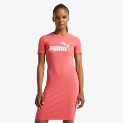 Puma Womens Essential Pink Slim T-Shirt Dress