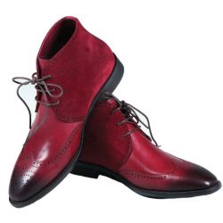 Leather And Suede Mens Formal Boot