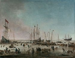 CaylayBrady Oil Painting 'dubbels Hendrick Jacobsz El Puerto De Amsterdam En Invierno 1656 60 ' Printing On Polyster Canvas 16 X 21 Inch 41
