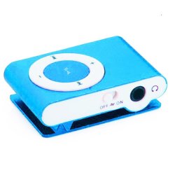 Pocket MP3 Player With Back Clip - Uses Micro Sd Light Blue