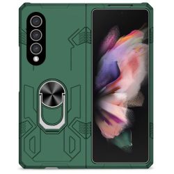 Ring Holder Kickstand Hard PC Armour Case For Samsung Z Fold 4 5G - Green