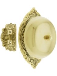 House Of Antique Hardware R-06SE-0900019 Transitional Victorian Mechanical Door Bell In Polished Brass
