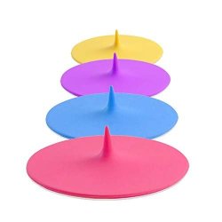 Silicone Cup Covers Set Of 4 Multicolored Lids For Mugs Cups Tea Pots Flexible Mug Covershot Cup Lids For For Coffee & Tea