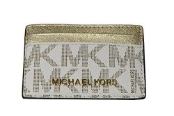 MICHAEL Michael Kors Women's Jet Set Item Card Holder Vanilla gold
