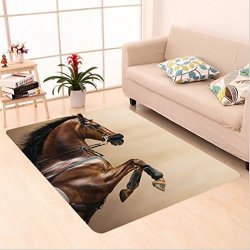 Nalahome Custom Carpet Estnut Color Horse Jumping In A Hackamore Life Force Power And Honor Love Sign Print Brown Cream Area Rugs For Living