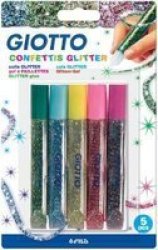 Confetti Glitter Glue 10.5ML X 5 - In Blister Pack