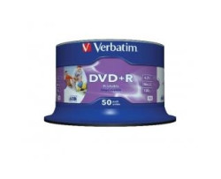 Verbatim - 47gb Dvd+r 16x - Printable Spindle Pack Of 50