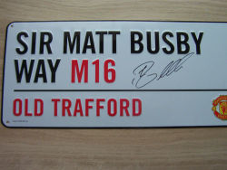 Mega Rare Hand Signed Cristiano Ronaldo Sir Matt Busby Way Street Sign Available Today.