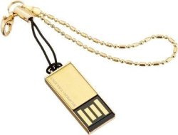 Super Talent Pico-c Luxury Series 32GB Metal Housing Gold USB Flash Drive