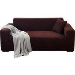Stretch 3 Seater Couch Cover - Brown