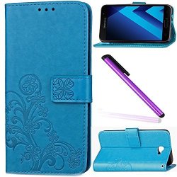 Galaxy A7 2017 Case Samsung A7 2017 Cover Emaxeler Stylish Wallet Kickstand Flip Case Credit Cards Slot Cash Pockets Embossing Pu Leather Flip Wallet