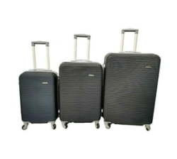 Abs 3PC Luggage Sets -hardshell Lightweight Durable Suitcase With Spinner Wheels Black