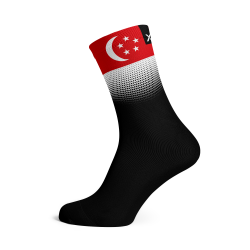 Singapore Flag Socks - Medium Black