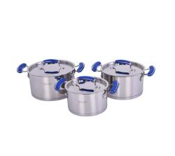 Plus 6PC Ss 18 10 Stainless Steel Set -blue Silicone Handle
