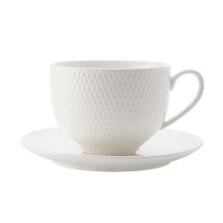 Basics Maxwell & Williams White Diamond Tea Cup & Saucer 220ML