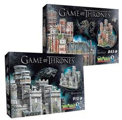 Wrebbit 3D Game Of Thrones Collection Red Keep & Winterfell Combo Pack 3D Jigsaw Puzzle 1755 Pieces