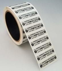 1000 Gray Gloss Tampervoid Tamper Evident Label sticker 2" X 0.5" Consecutive Numbering Barcode