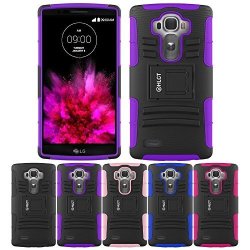 LG G4 Case Hlct Rugged Shock Proof Dual-layer PC And Soft Silicone Case With Built-in Stand Kickstand For G4 2015 Purple