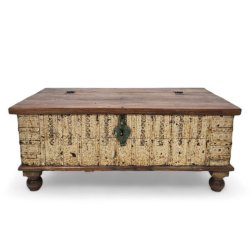 Wooden Old Door Storage Trunk Sotran Dekorativ