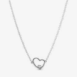 Pandora Shape Of My Heart Necklace And Earrings 2019 Valentine's Day Gift Set Necklace Size: 45CM 17.7 Inches
