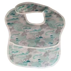 4AKID Waterproof Baby Bib With Crumb Catcher - Assorted Designs - Mint Seals