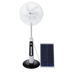 Gmc - Rechargeable Fan With Solar Panel - LED - USB - 16 Inch