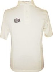 County Short Sleeve Cricket Shirt With Mesh Inserts Ivory