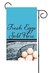 Farm Fresh Eggs Sold Here Chicken Garden Flag 12X18