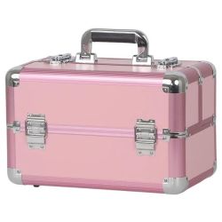 Professional Aluminum Two-compartment Makeup Cosmetic Case
