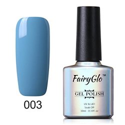 Uv LED Nail Polish Soak Off Nail Art Beauty Pearl Blue Colour Sensational Gel Manicure Decor Kit 10ML Fairyglo 003