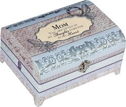 Mom Trunk Shape Periwinkle Belle Papier Jewelry Music Box - Plays Song What A Wonderful World