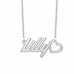 Moonlight Collections Design Your Own Personalized Gifts Heart Lilly Name Necklace