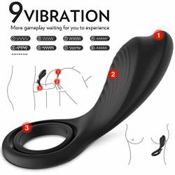 Lby Ly Sunglasses New Hot 9 Frequency Vibration Penis Ring Soft Silicone Double Loop Exercise Men's Toy Fitness