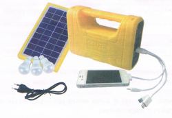 9v Solar Lighting Carry Home System 1watt Led Torch And Charging Sockets With 3 X Wired Bulbs