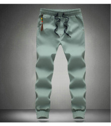 Hot Selling Spring autumn Mens Jogger Pants Casual Solid Ankle-tied Asian Size - Green M