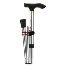 4 Sections Rubber Ferrule Aluminium Walking Stick For Outdoor Sports