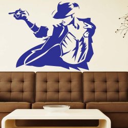 Michael Jackson Wall Vinyl Sticker Art Poster Easy Peel & Stick Wall-decor - Navy Blue WM-WSTK69F