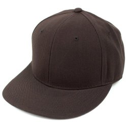 Decky Men's Fitted Baseball Hat Cap Flat Bill BLANK-7 1 2-BROWN