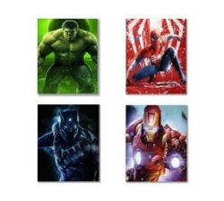 Marvel Hero Canvas Combo: Hulk Iron Man Black Panther Spider-man