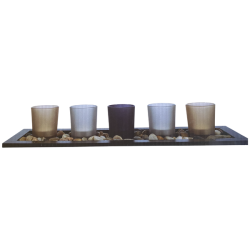 Candle Holder Set 5 Piece - Earth Tone
