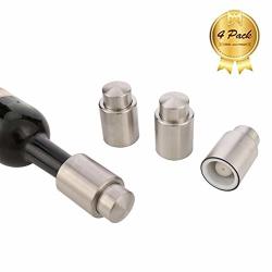 Lorelo Wine Stoppers With Vacuum Stainless Steel Wine Stopper Wine Saver Pump Air Tight Wine Sealer
