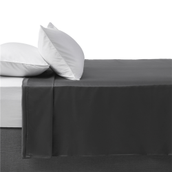 @home Gold Seal Certified Egyptian Cotton 600 Thread Count Flat Sheet Charcoal