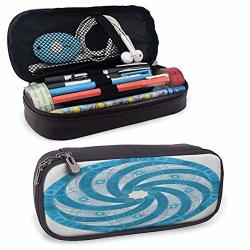 Spires Student Stationery Computer Rendered Abstract Fractal Design Rotary Turning Futuristic Hole Tube Whirl Design Junior High School High School College Pencil Case W3.5XL7.9