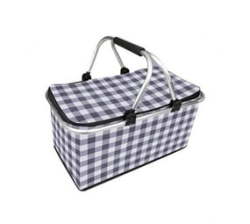 Foldable Insulated Picnic Basket With Handles - Black