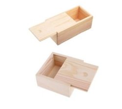 Craft Decor Sliding Wooden Storage Organiser Boxes - Set Of 2